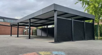 Nouvelle réalisation : Un préau moderne en aluminium pour une école à Mérignies